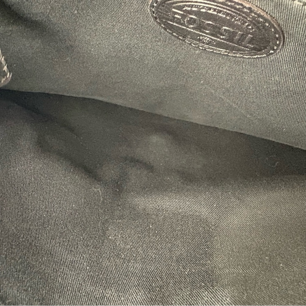 Fossil Black Leather Memoir Anthology Fold Over Tote Crossbody Bag - Picture 10 of 13